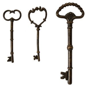Vintage Brass Skeleton Keys Set